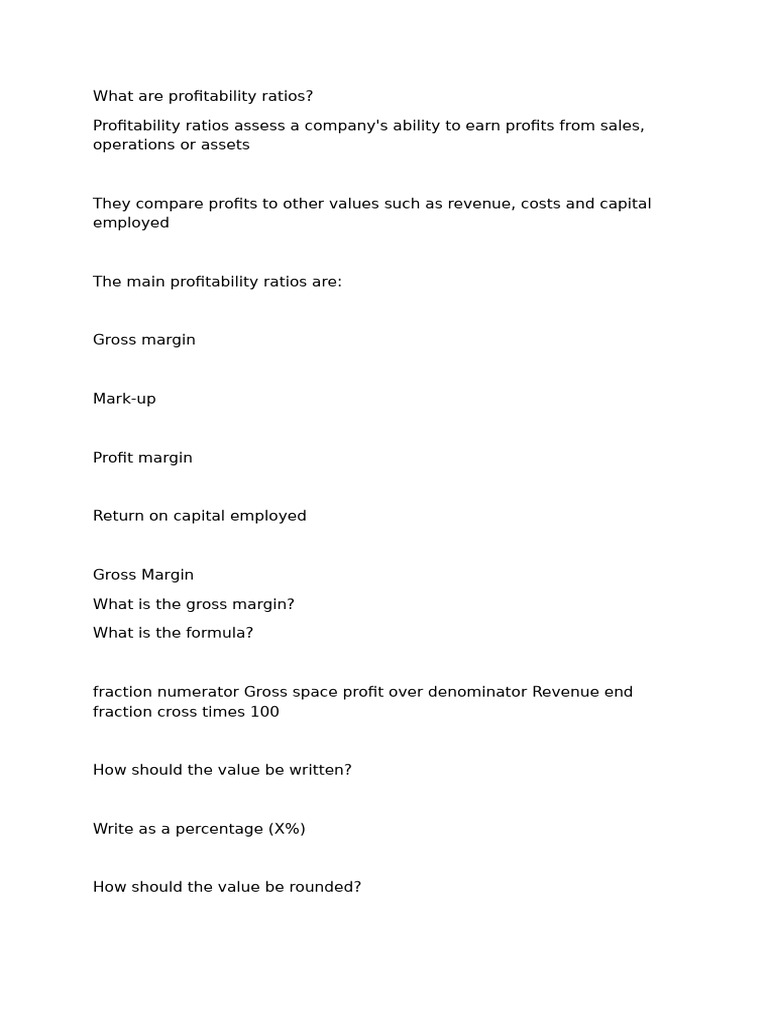 Understanding Profitability Ratios Explained | PDF | Gross Margin ...