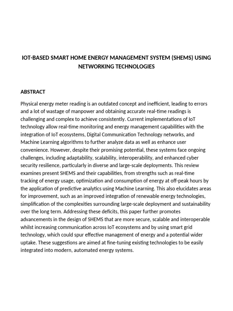 IoT Smart Home Energy Management System | PDF | Internet Of Things ...