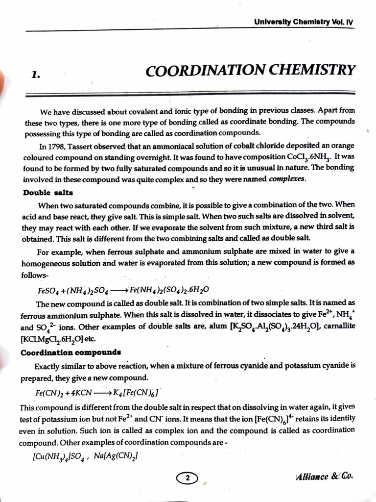 Unit 3 - Coordination Compounds and Isomerism | PDF