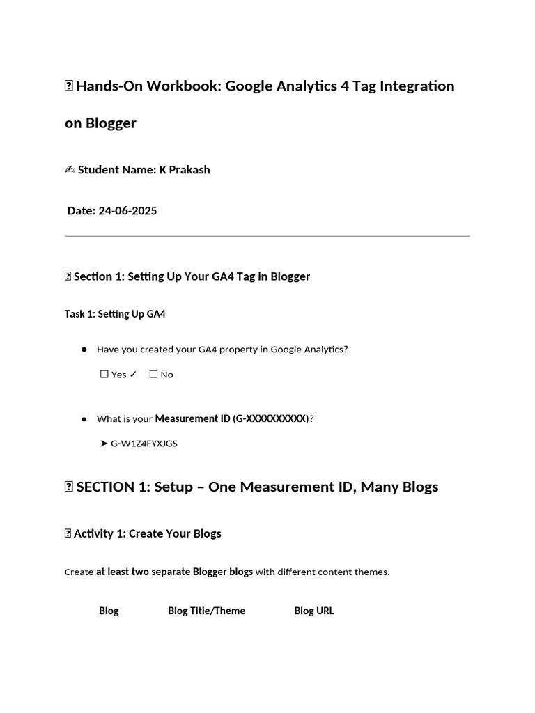 ? Hands-On Workbook - Google Analytics 4 Tag Integration On Blogger ...