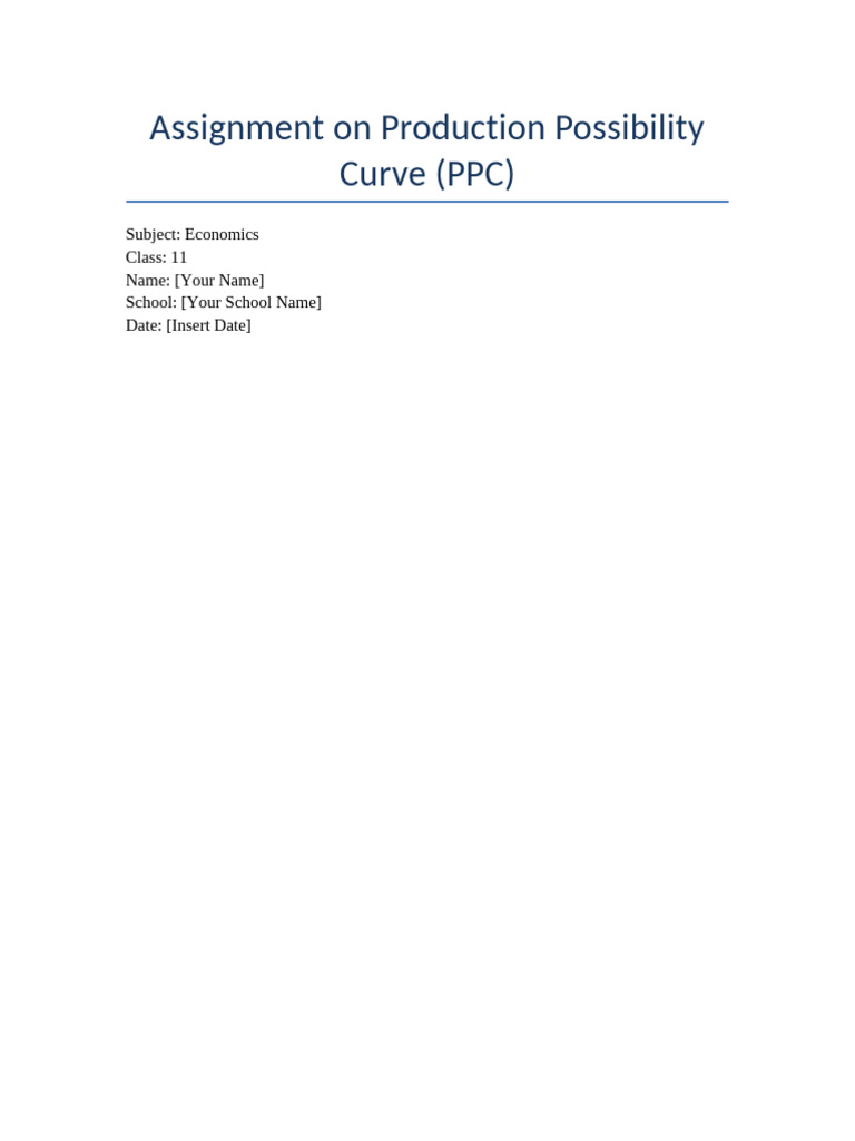 Full 15 Page Assignment On PPC Class11 | PDF | Economics | Business ...
