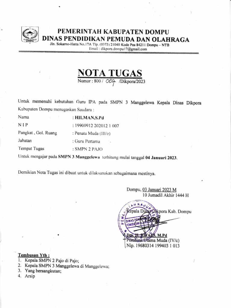 Nota Tugas | PDF