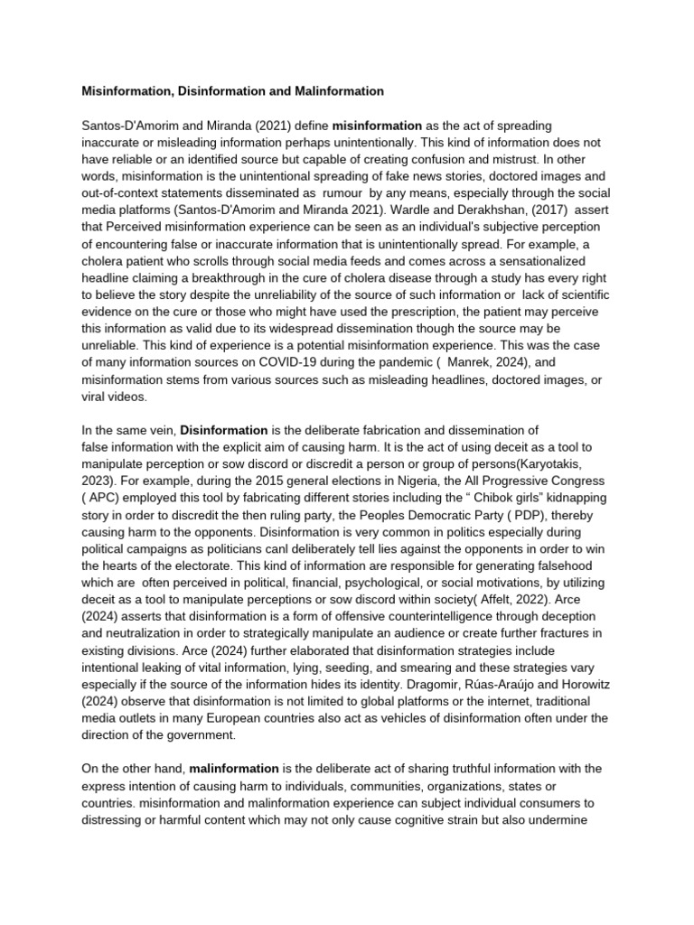 Understanding Misinformation Types | PDF | Human Communication | Ignorance