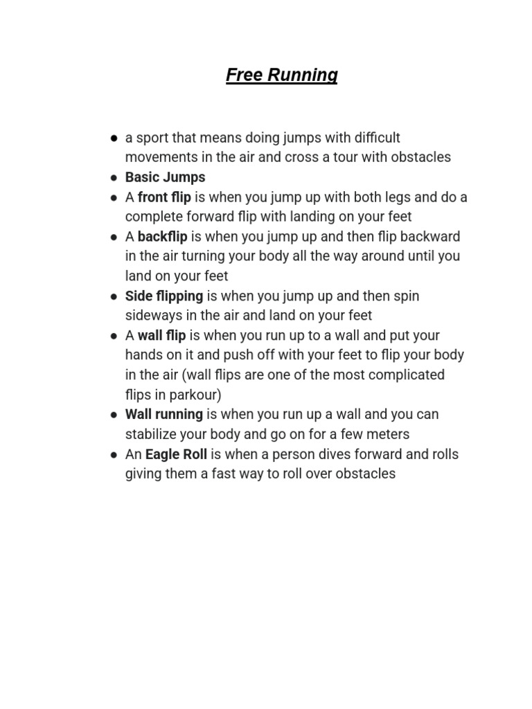 Essential Free Running Techniques | PDF