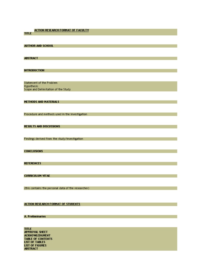 Action Research Format Guide | PDF