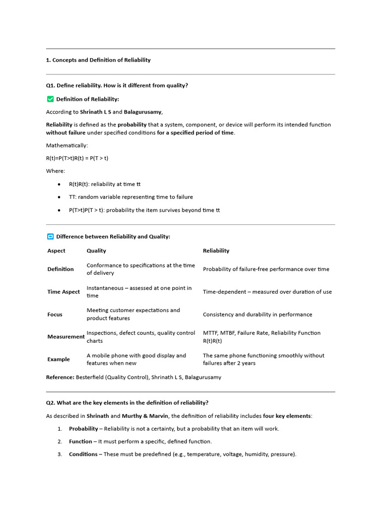 Understanding Reliability in Engineering | PDF | Reliability ...