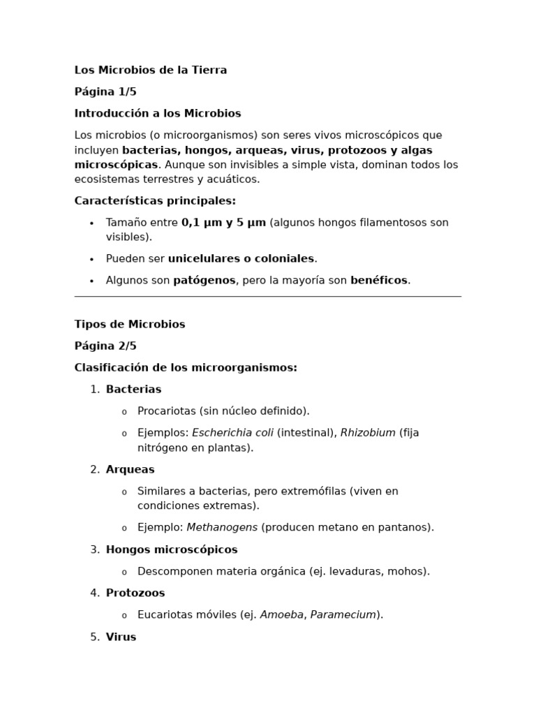 Microbios: Claves para Ecosistemas y Salud | PDF | Microorganismo | Las ...