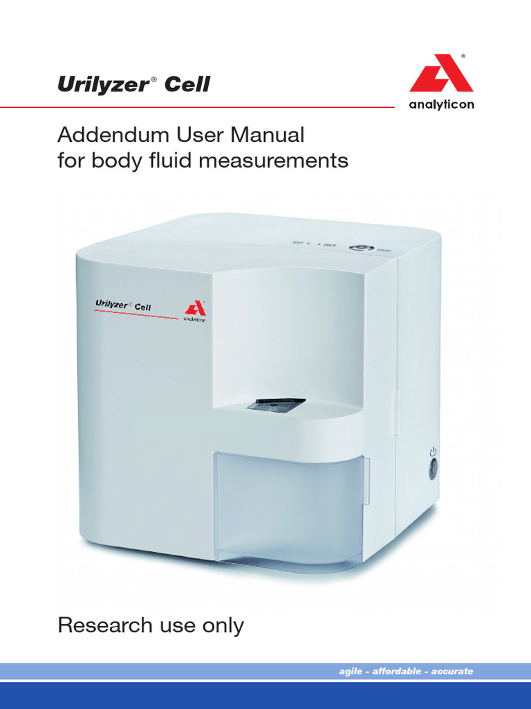 Urilyzer Cell Body Fluid Measurement Manual | PDF | White Blood Cell