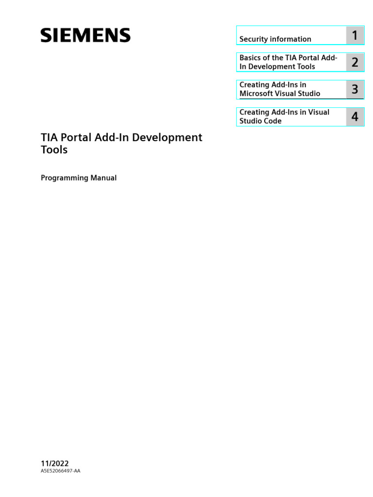 TIA Portal Add-In Development Guide | PDF | Computer Programming ...