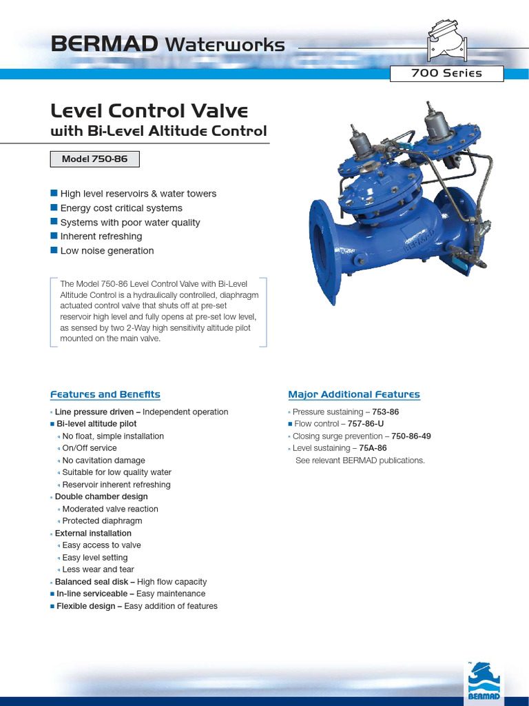Bi-Level Altitude Control Valve 750-86 | PDF | Valve | Pipe (Fluid ...