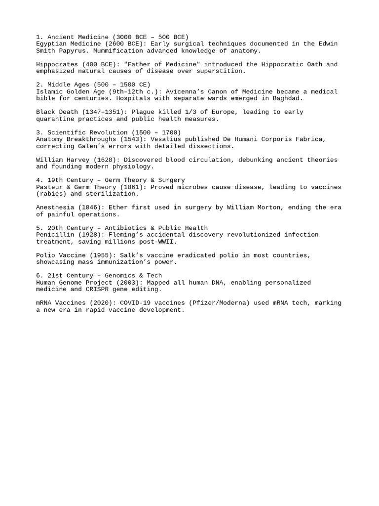 Medical History | PDF