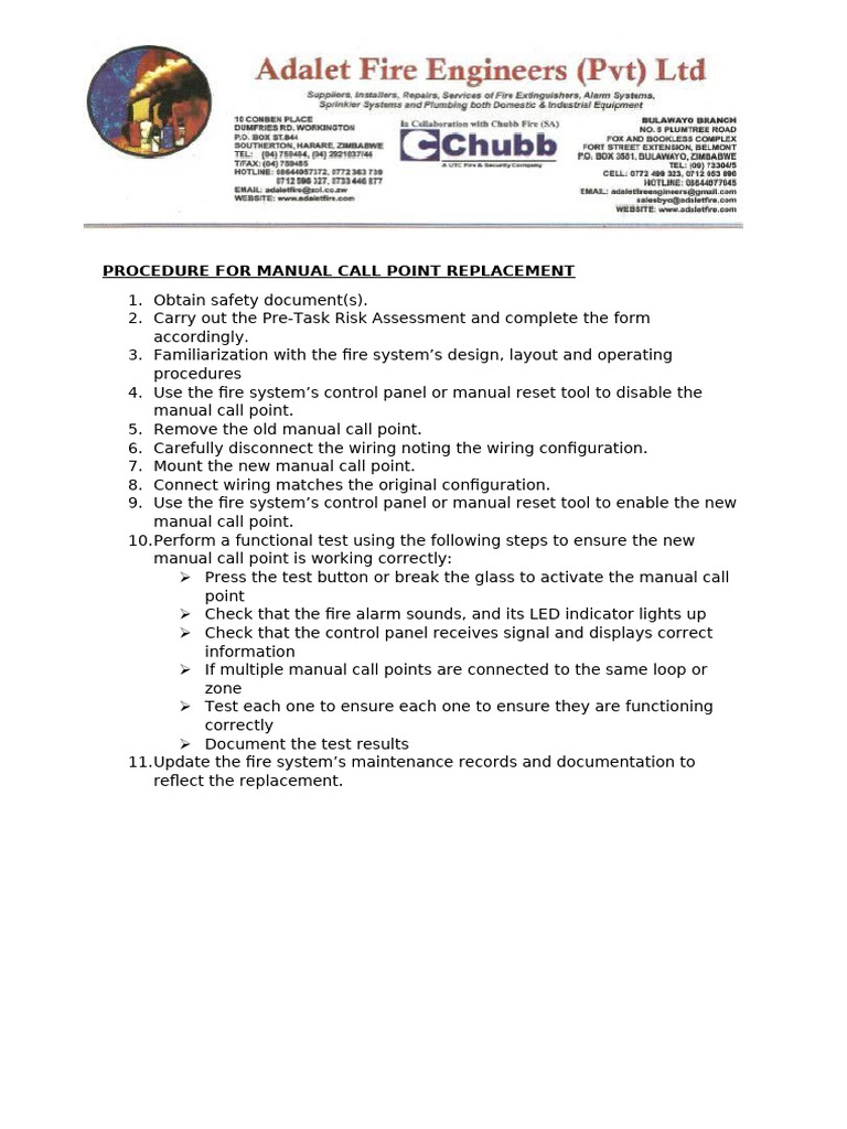 Manual Call Point Replacement Guide | PDF