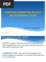 Bullets and Numbering in MS Word | PDF | Computer Keyboard | Microsoft Word