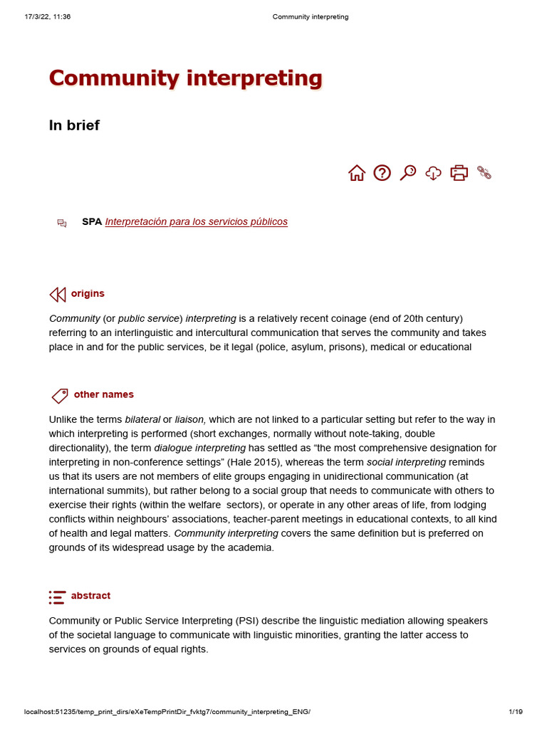Community Interpreting ENG | PDF | Language Interpretation | Sign Language