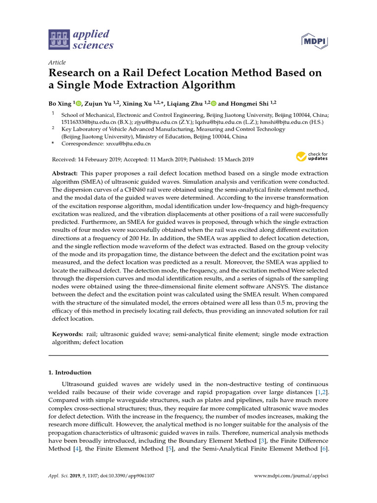 Research On A Rail Defect Location Method Based On | PDF | Normal Mode ...