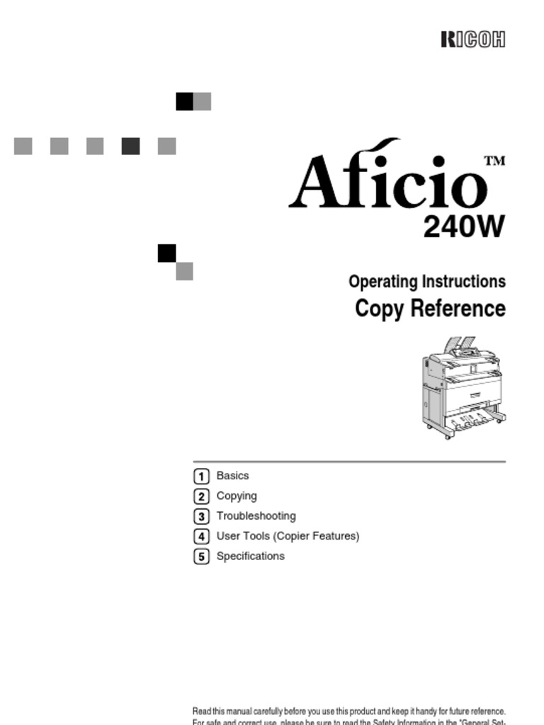 240W Copier Operating Instructions | PDF | Photocopier | Hard Disk Drive