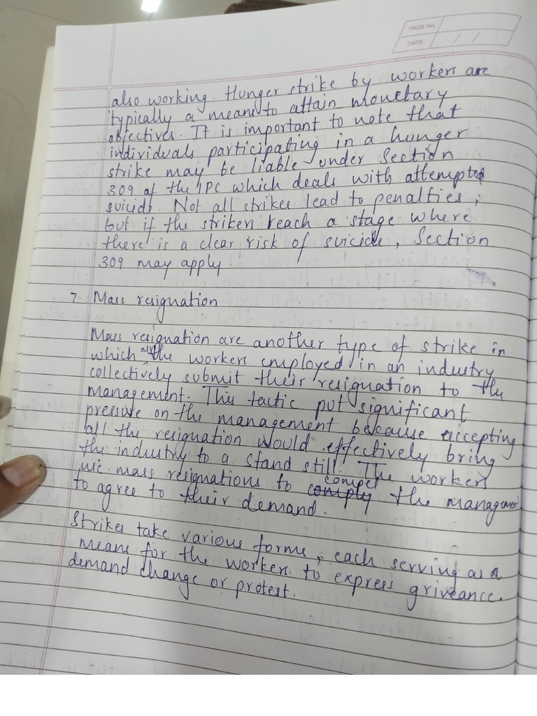 Strike Labour Law Notes | PDF