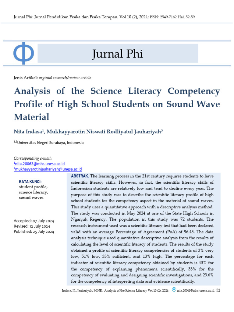 High School Science Literacy on Sound Waves | PDF | Science | Programme ...