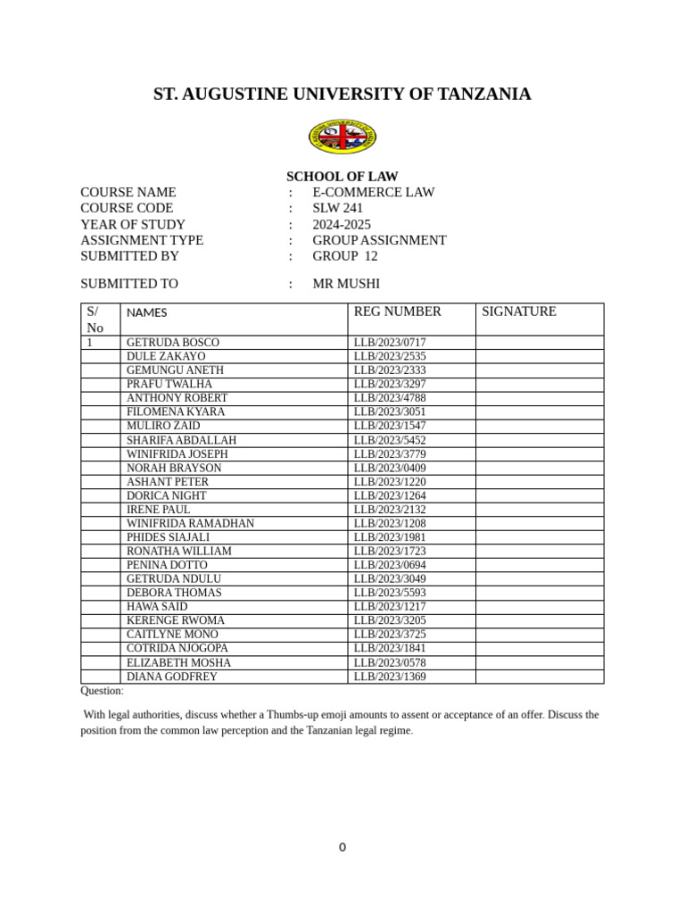 E Commerce Assignment - 064258 2 | PDF | Offer And Acceptance | Private Law