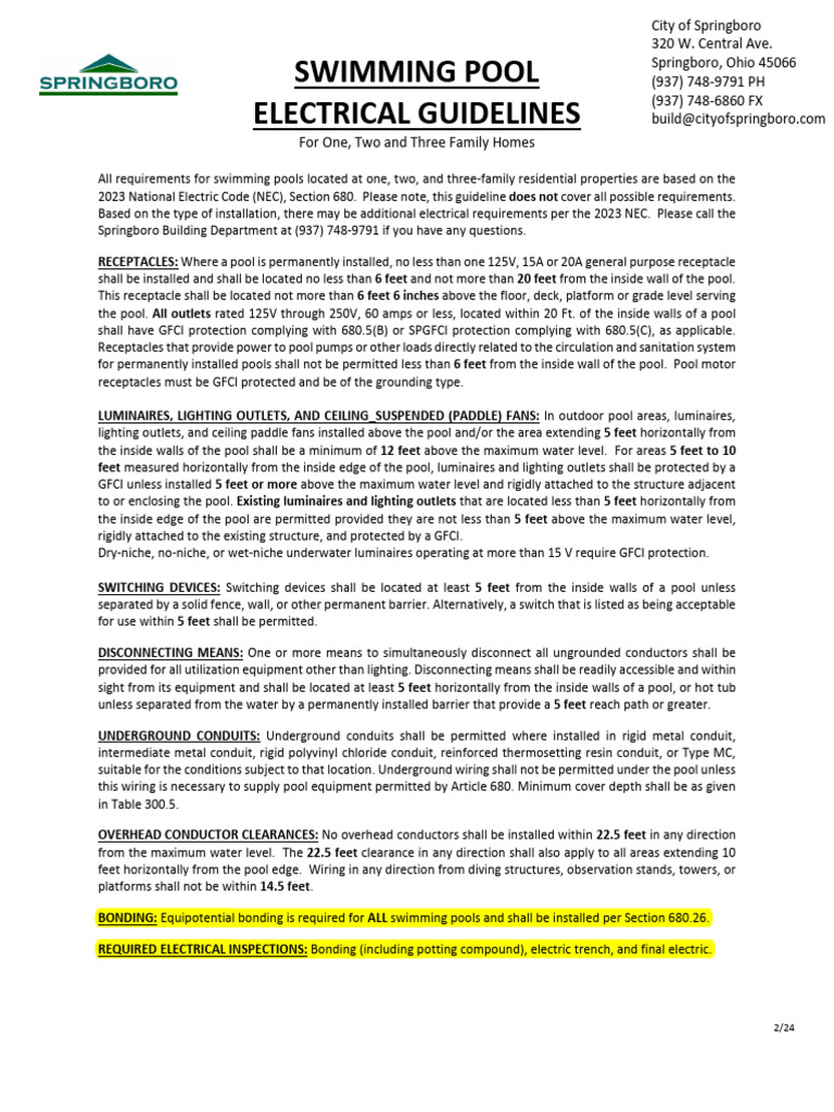 Swimming Pool Electric 2024 - 202404151420296634 | PDF | Electrical ...