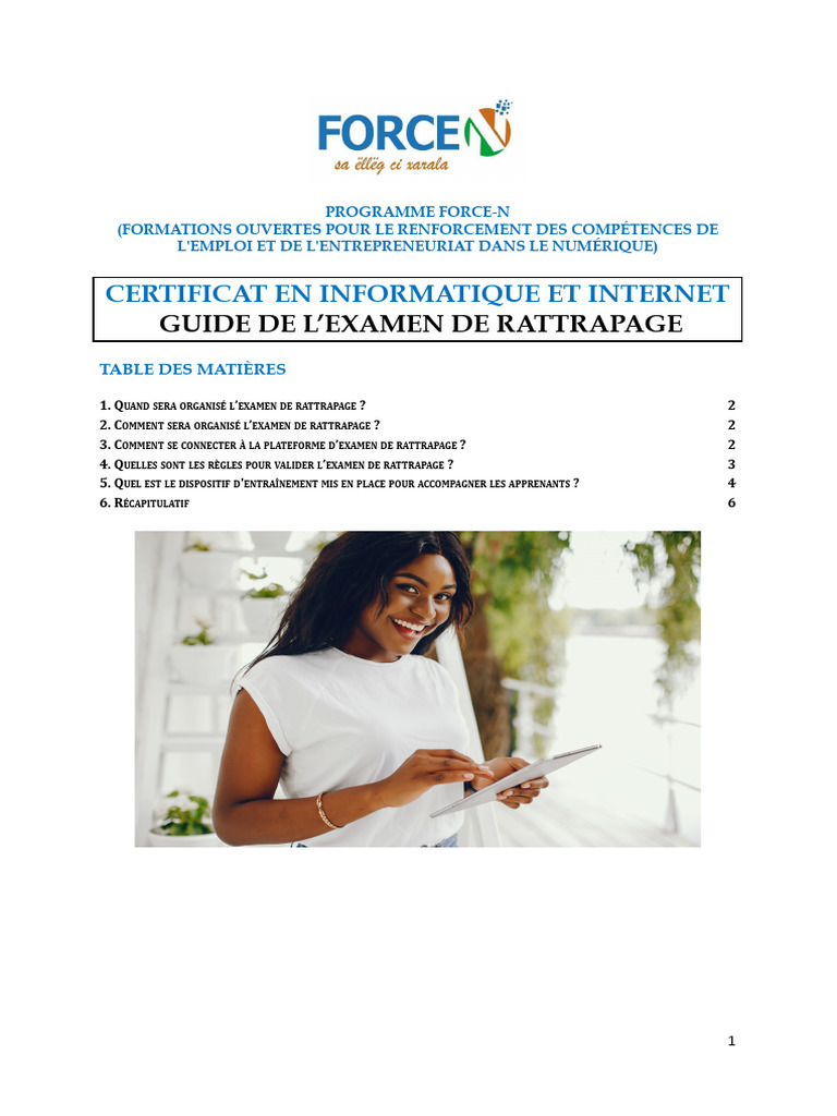 Guide de l'examen de rattrapage FORCE-N | PDF | Informatique