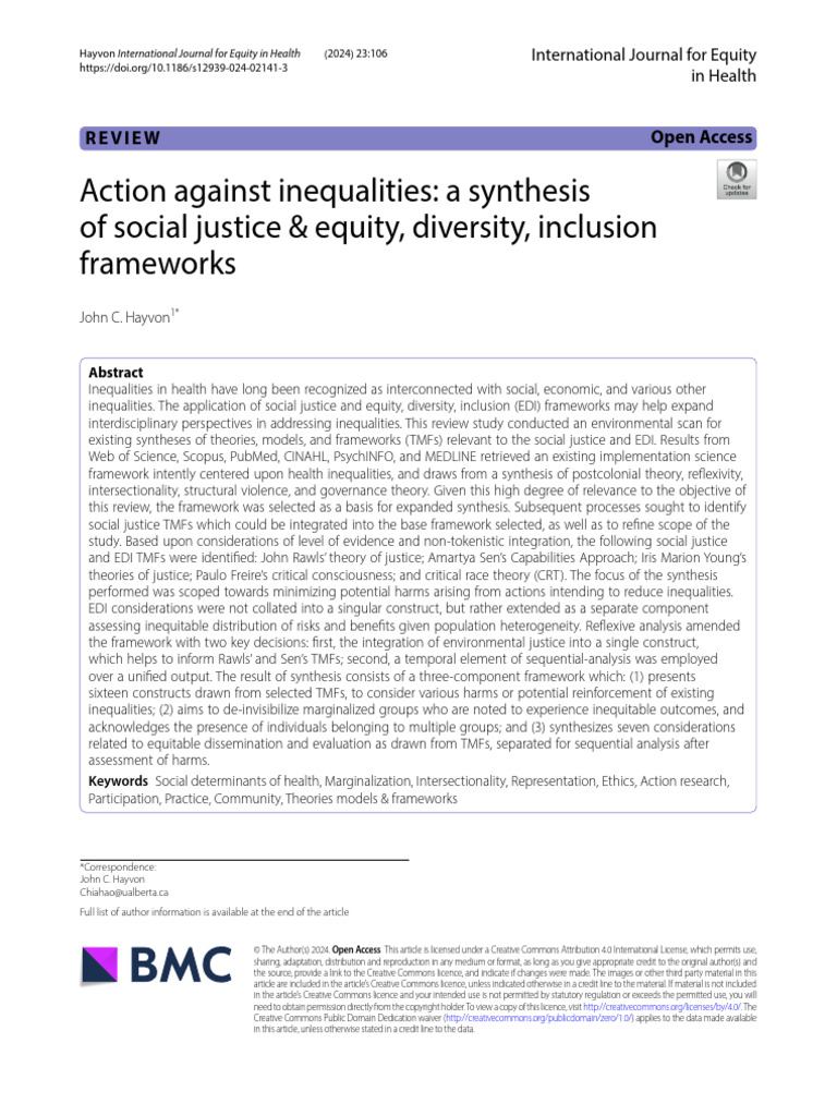 Synthesis of Social Justice & EDI Frameworks | PDF | Justice | Crime ...
