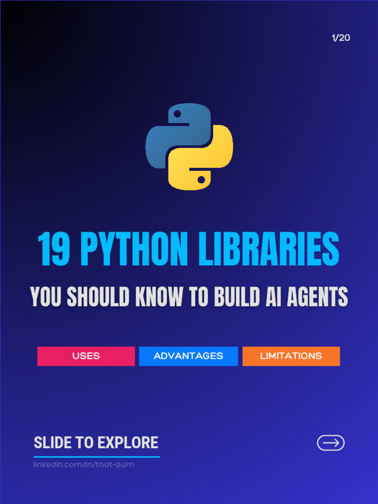 19 Essential Python Libraries Explained | PDF | Databases | Artificial ...