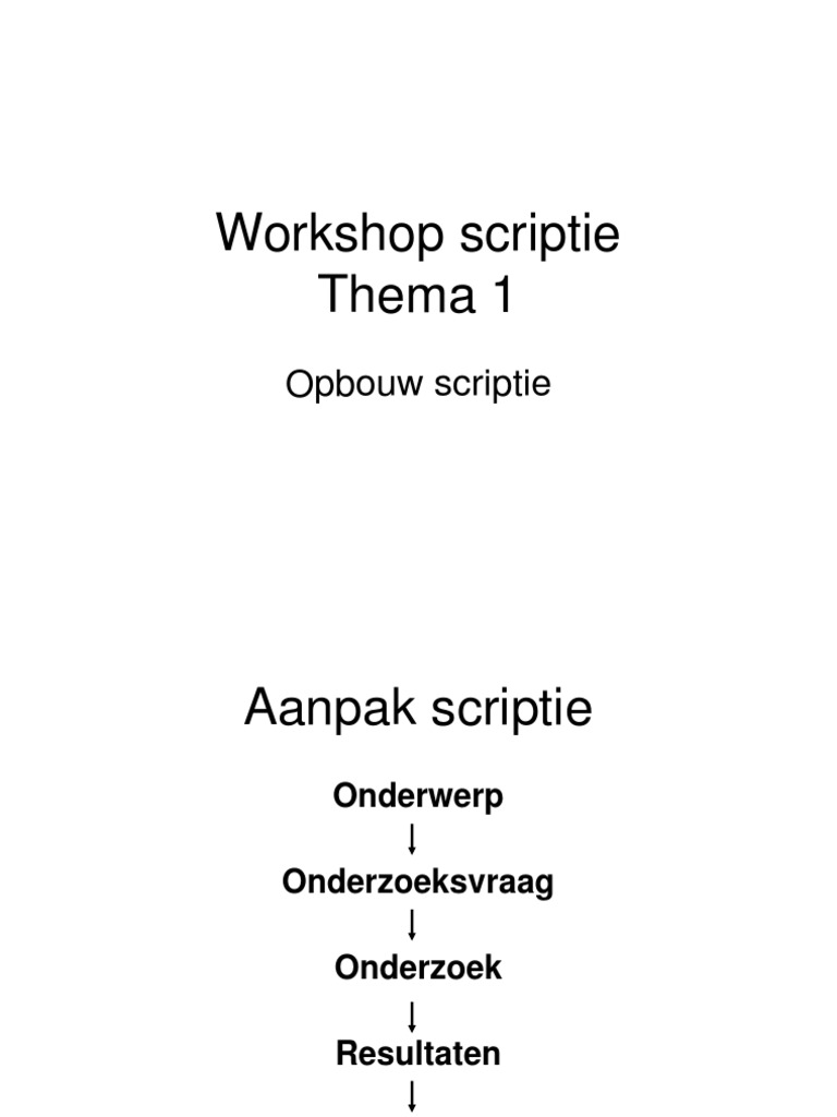 Opzet Scriptie | PDF