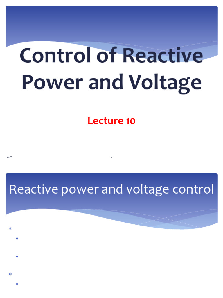 Reactive Power and Voltage Control Methods | PDF | Capacitor | Ac Power