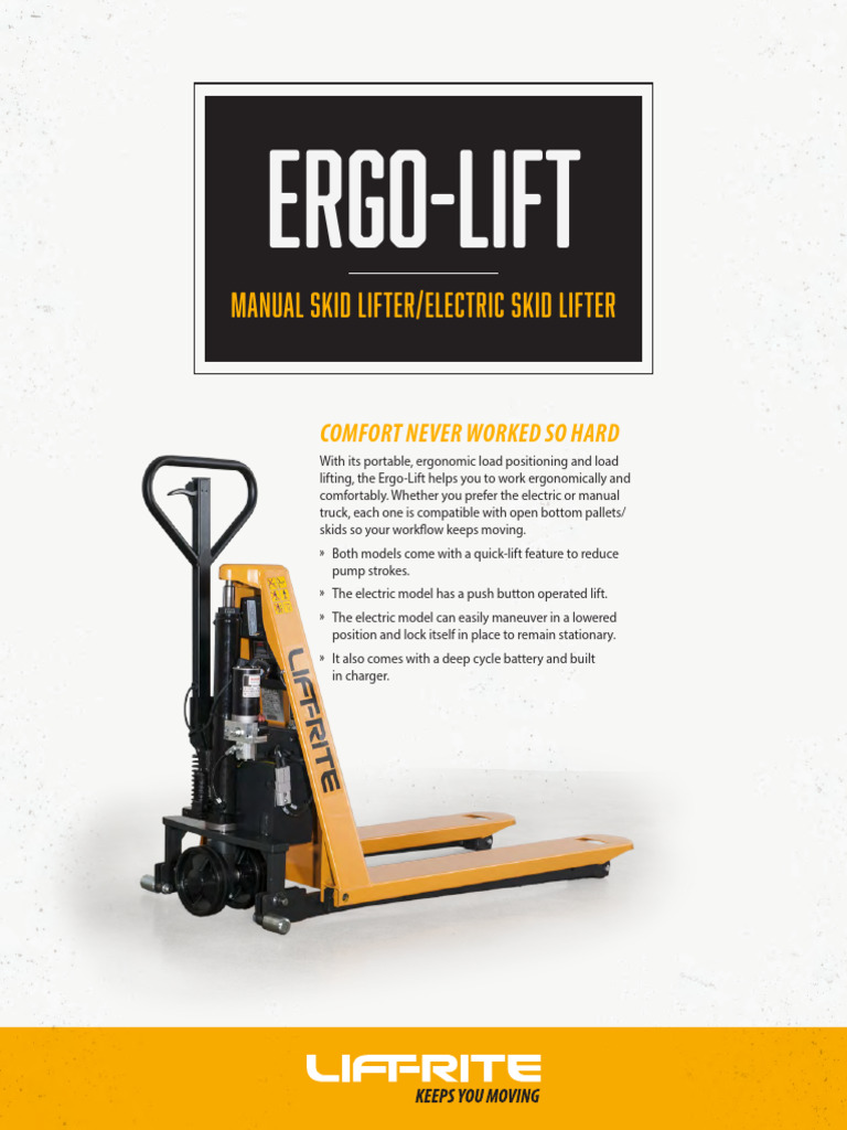 LiftRite Sellsheet 06 ErgoLift Lo | PDF | Pallet | Elevator