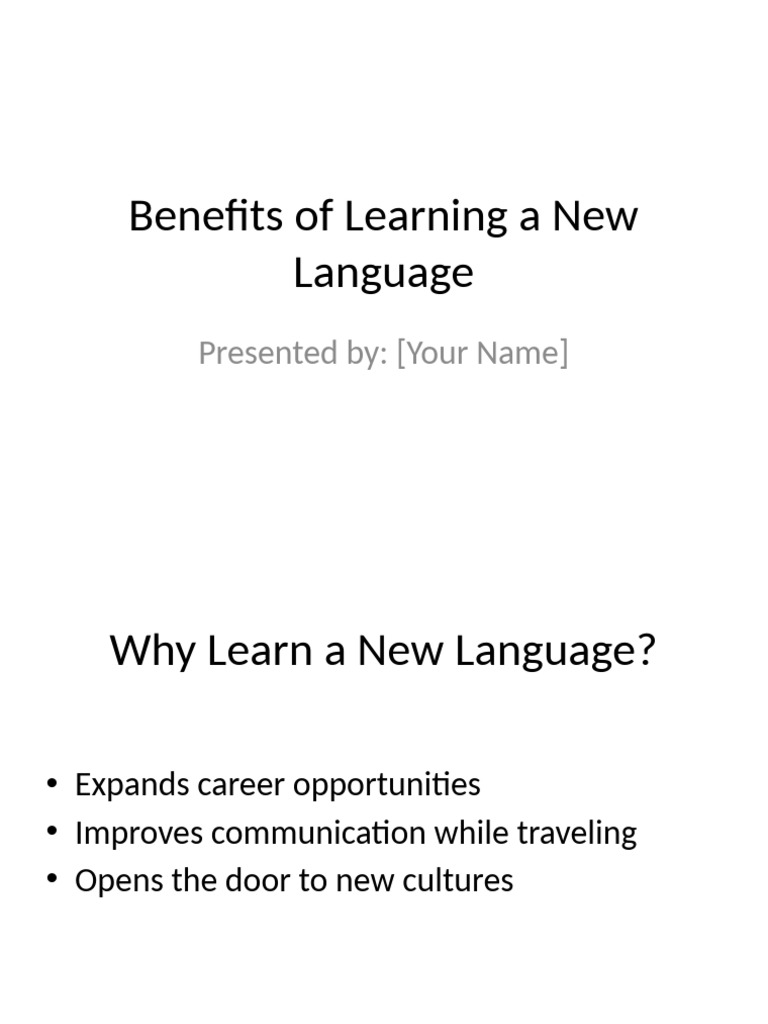 Benefits of Learning a New Language | PDF