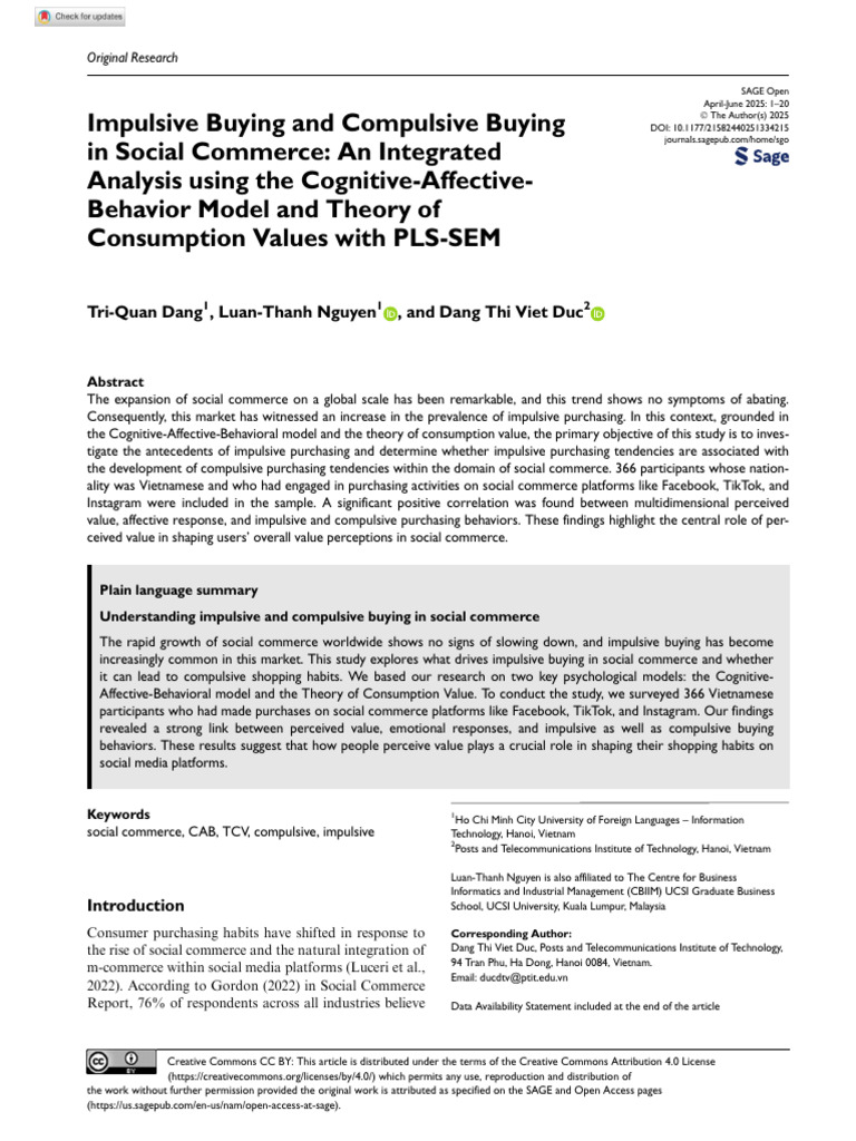 Impulsive vs Compulsive Buying in Social Commerce | PDF | Consumer ...