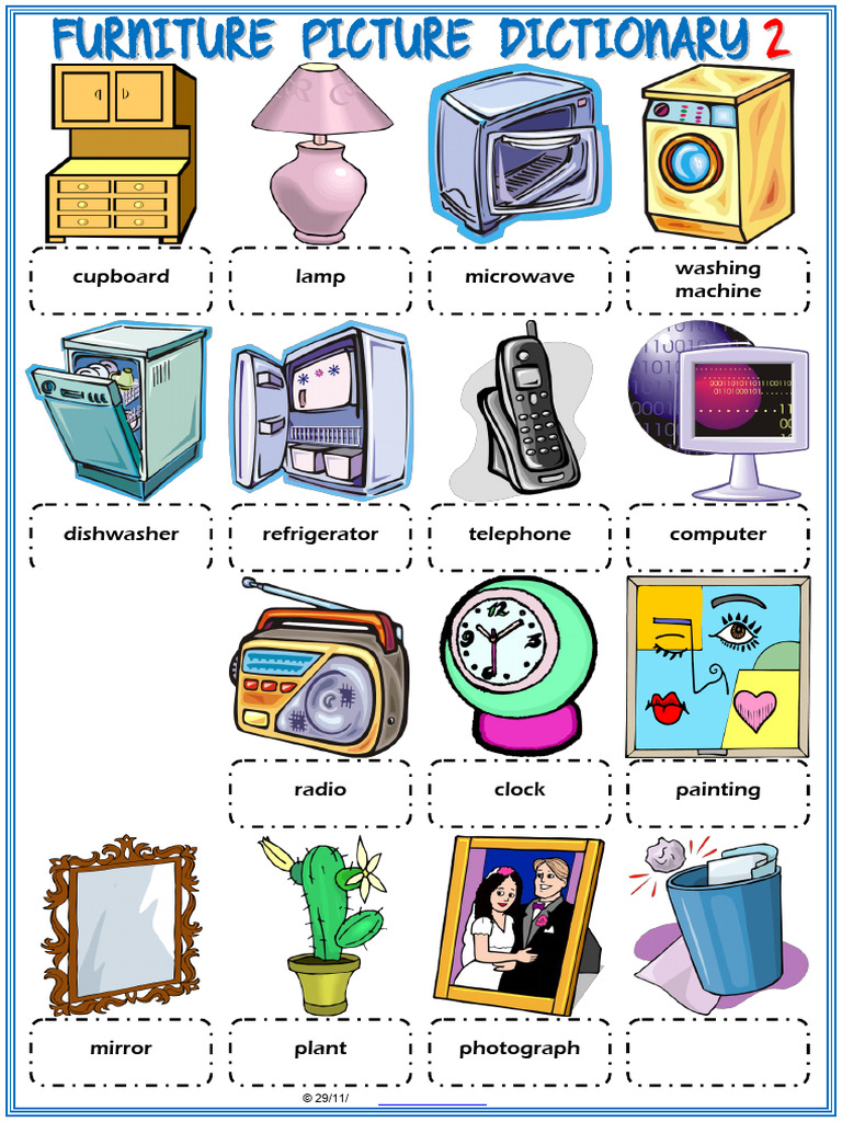 Furniture Picture Dictionary | PDF