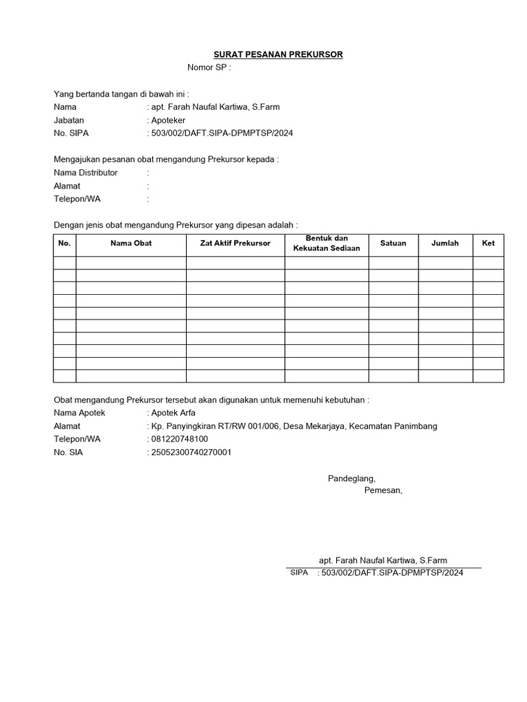 Blanko SP Prekursor | PDF