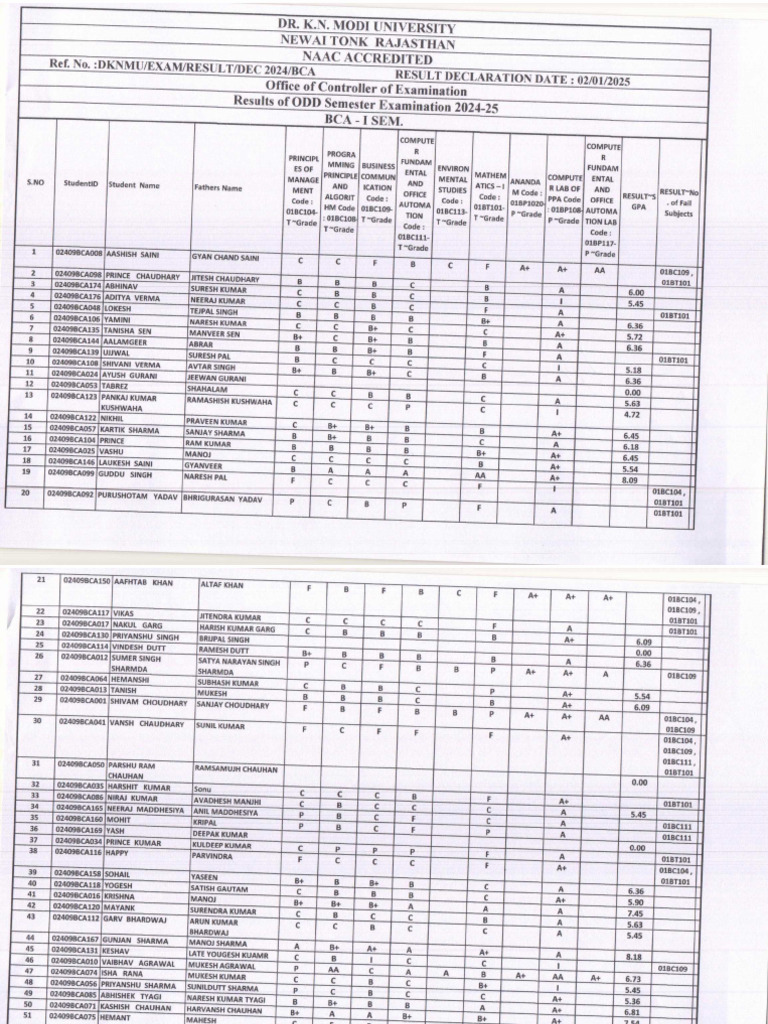 Modi Nagar Result Scan 19.02.2025 | PDF