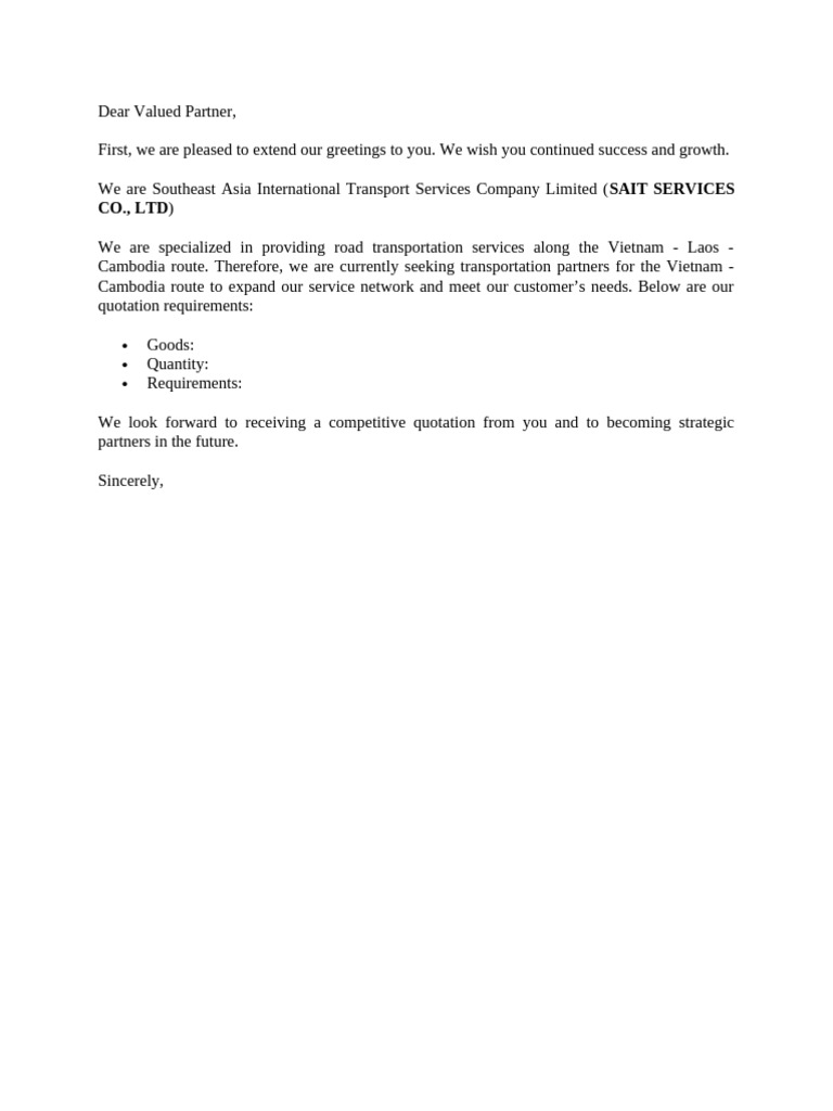 Dear Valued Partner | PDF