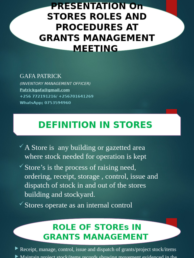 Stores Management in Grants Operations | PDF | Business