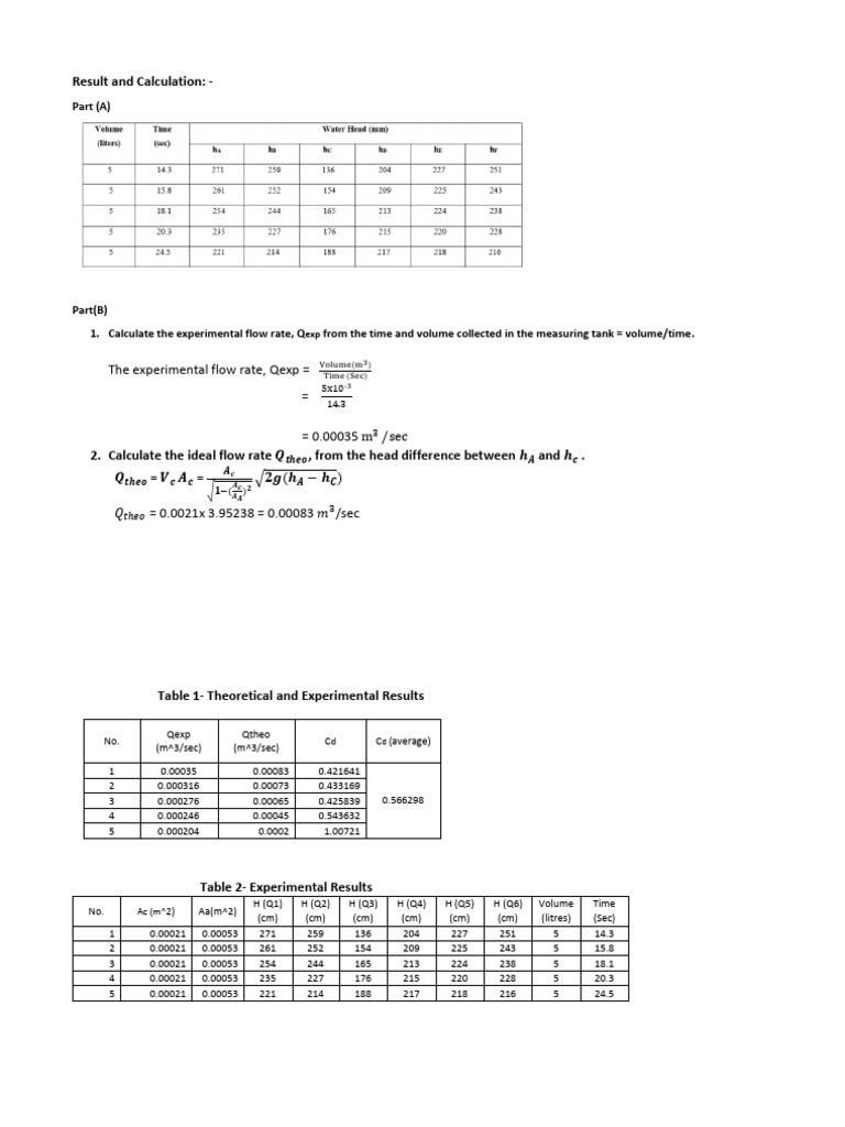 Experiment 2 | PDF | Flow Measurement | Applied And Interdisciplinary ...