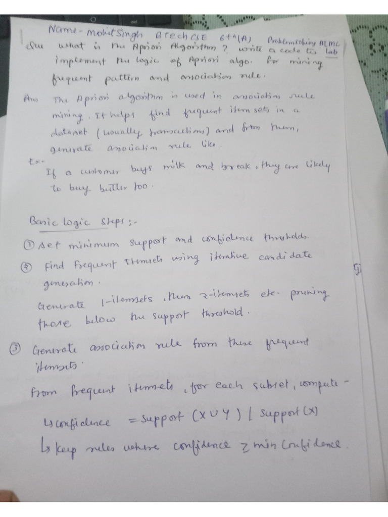 Cbcs Lab Apriori Algo Code | PDF