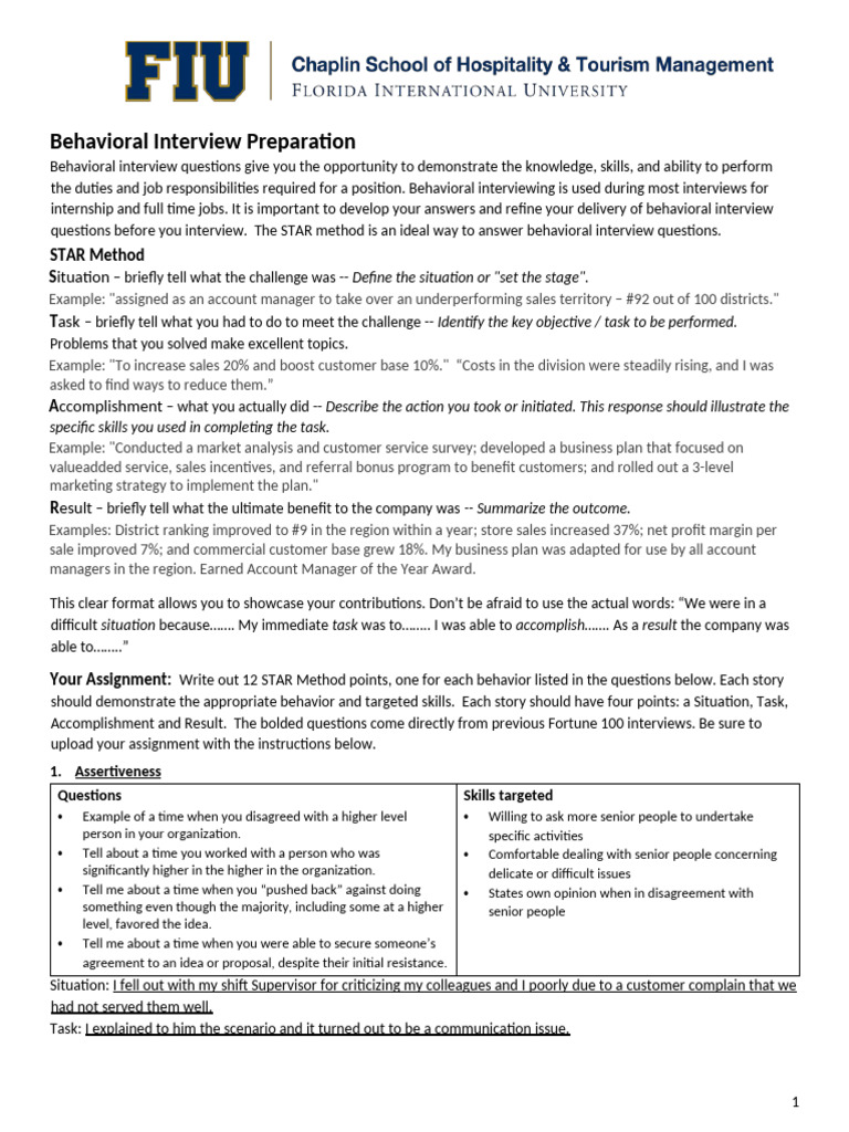 Behavioral Interview Preparation | PDF | Sales | Job Interview