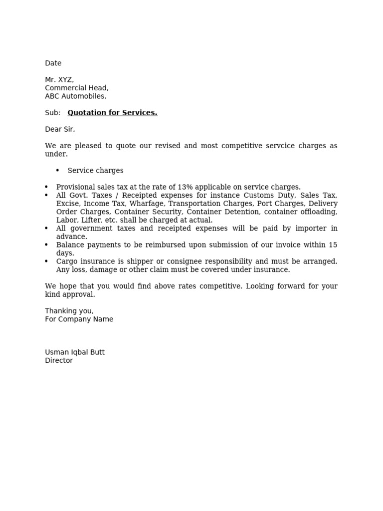 Quotation Format | PDF