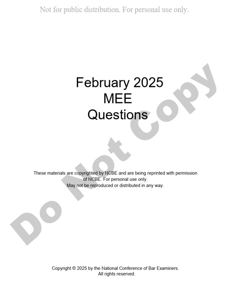 MEE Questions on Agency and First Amendment | PDF | Traffic | Burden Of ...