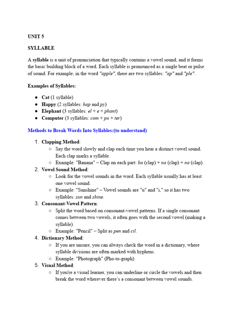 Understanding Syllables and Speech Flow | PDF | Tone (Linguistics ...