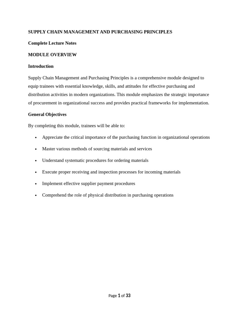 Supply Chain Management Principles Guide | PDF | Pricing | Procurement