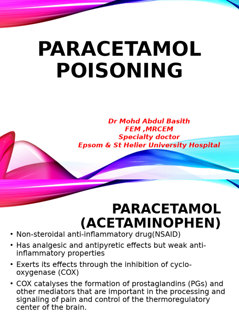 Paracetamol Poisoning Management Guide | PDF | Nonsteroidal Anti ...