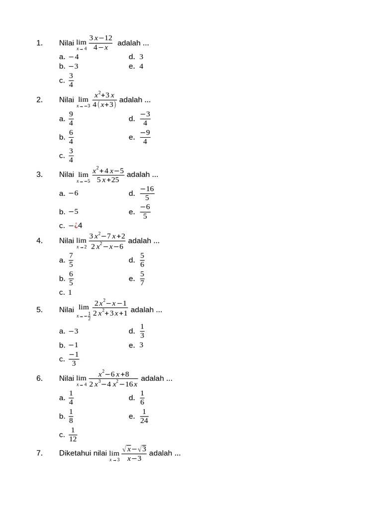 Limit dan Turunan dalam Matematika | PDF