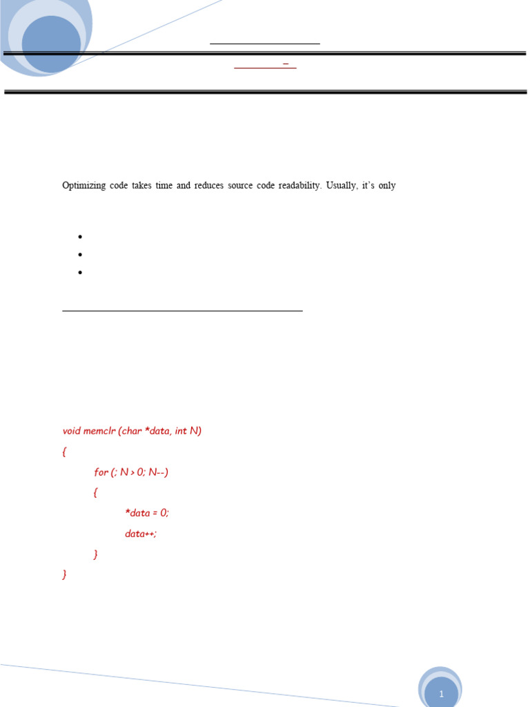 C Code Optimization for ARM Microcontrollers | PDF | Pointer (Computer ...