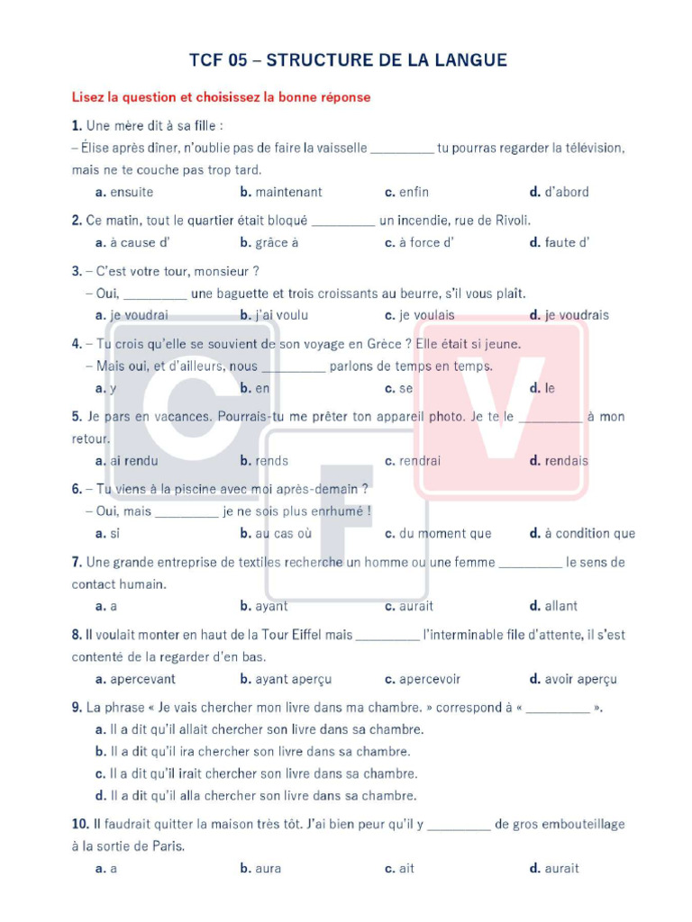 TCF 1 | PDF