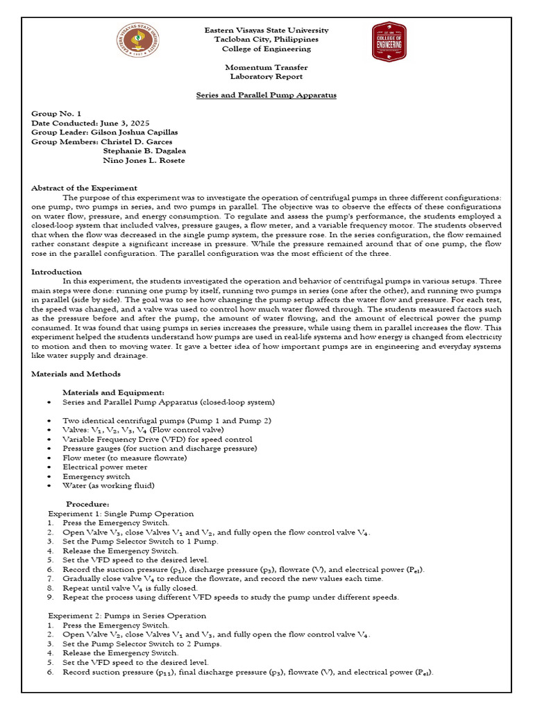 Centrifugal Pump Performance Analysis | PDF | Pump | Gases