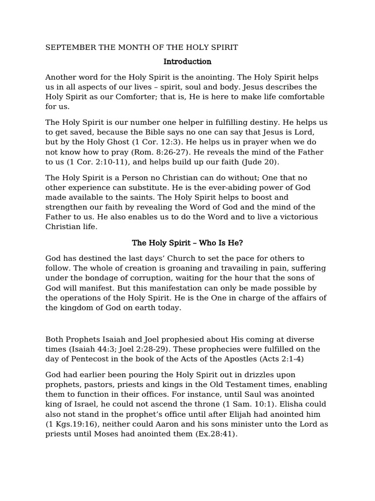 Understanding the Holy Spirit's Role | PDF | Holy Spirit | Jesus